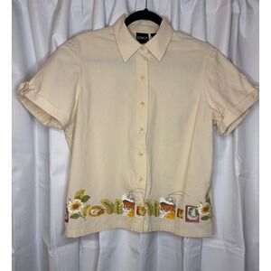 Vintage 90s Erika button up vacation tourist tropical themed shirt resortwear
